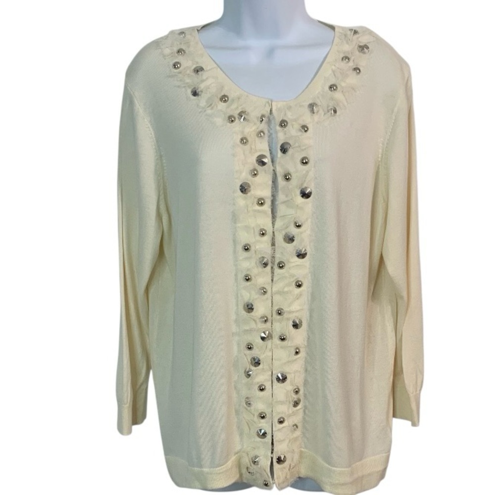 MICHAEL Michael Kors Studded Cream Cardigan